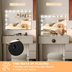 Moonee Vanity Mirror with Lights, Gold Hollywood Lighted Makeup Mirror with 15 Dimmable Bulbs and 10X Magnification, 3 Colors Modes, Aluminum Metal Frame, Light Up Mirror for Tabletop/Wall（23" x 18"）