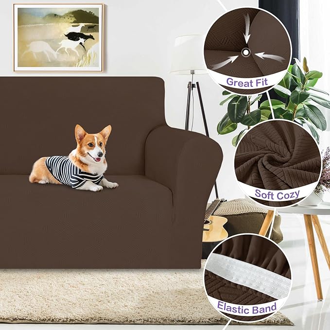 ZNSAYOTX Super Stretch Sofa Cover, New Striped Sofa Covers Fitted Slipcovers - Image 3