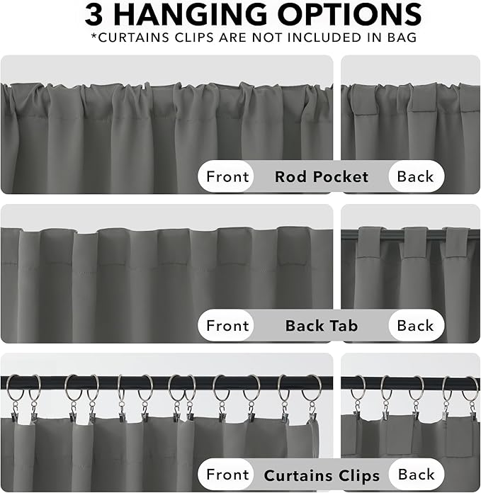 Deconovo Blackout Curtain Panels Window Draperies Rod Pocket/Back Tab Curtains - Image 2