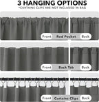 Deconovo Blackout Curtain Panels Window Draperies Rod Pocket/Back Tab Curtains - Image 2