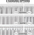 Deconovo Blackout Curtains, Thermal Insulated, W52 x L84 2 Panels, Back Tab - Image 2