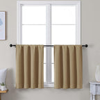 Simplebrand Ava Taupe Short 24 Inches Blackout Curtain 2 Panels Set, Half by Simplebrand
