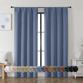 Simplebrand Ava Denim Blue Blackout Curtains by Simplebrand