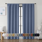 Simplebrand Ava Denim Blue Blackout Curtains by Simplebrand