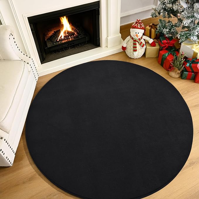 Amearea Black Round Area Rugs 6ft Washable Circle Rugs - Image 9