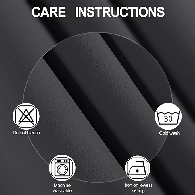 LEMOMO Dark Grey Thermal Blackout Curtains/42 x 72 Inch/Set of 2 Panels Room - Image 4
