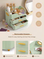 Large Makeup Organizer for Vanity, Bathroom Countertop, Green