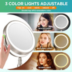 20x Magnifying Mirror with Light-Brushed Nickel