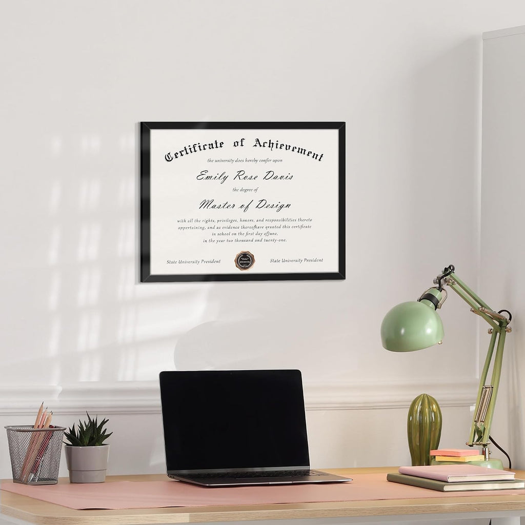8.5x11 Picture Frame 5 Pack, Black Certificate Document Frames