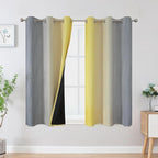 Estelar Textiler Yellow and Grey Blackout Curtains 54 Inch Length, Light - Image 2