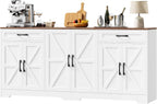 BOTLOG 71” Large Kitchen Buffet Cabinet with Adjustable Shelves