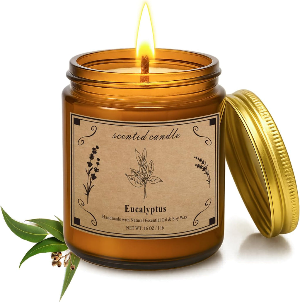 Candles for Home Scented, 16oz Large Jar Scented Candle – Cedarwood Soy Wax Candle with 100 Hour Burn Time, Long Lasting Aromatherapy Candle for Cozy Home Fragrance, Relaxation & Decorative Gift