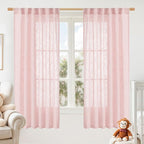 LAMIT Sheer Linen Curtains 63 Inch by LAMIT