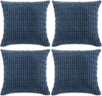 Fancy Homi 4 Packs Dusty Blue Decorative Throw Pillow Covers 18x18 Inch by Fancy+Homi