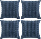Fancy Homi 4 Packs Dusty Blue Decorative Throw Pillow Covers 20x20 Inch by Fancy+Homi
