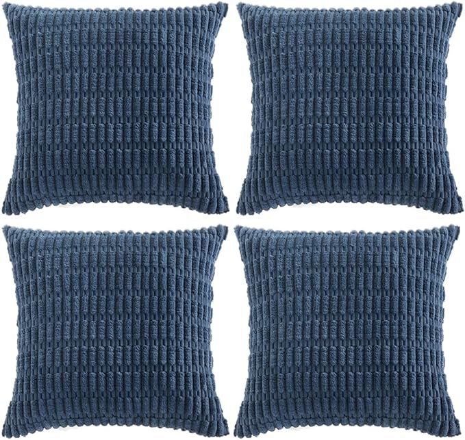 Fancy Homi 4 Packs Dusty Blue Decorative Throw Pillow Covers 20x20 Inch by Fancy+Homi
