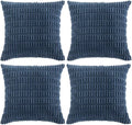 Fancy Homi 4 Packs Dusty Blue Decorative Throw Pillow Covers 22x22 Inch by Fancy+Homi