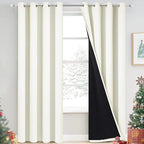 Yakamok 100% Cream Blackout Curtains by Yakamok