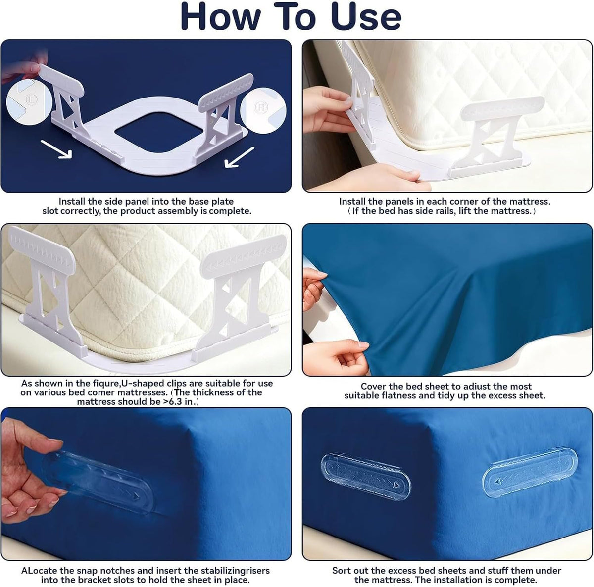 Bed Sheet Holders for Corners, 4Pcs Heavy Duty Fitted Sheet Grippers