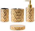 Goldenr Ceramic Bathroom Accessories Set Complete, Modern Decor,4PCS