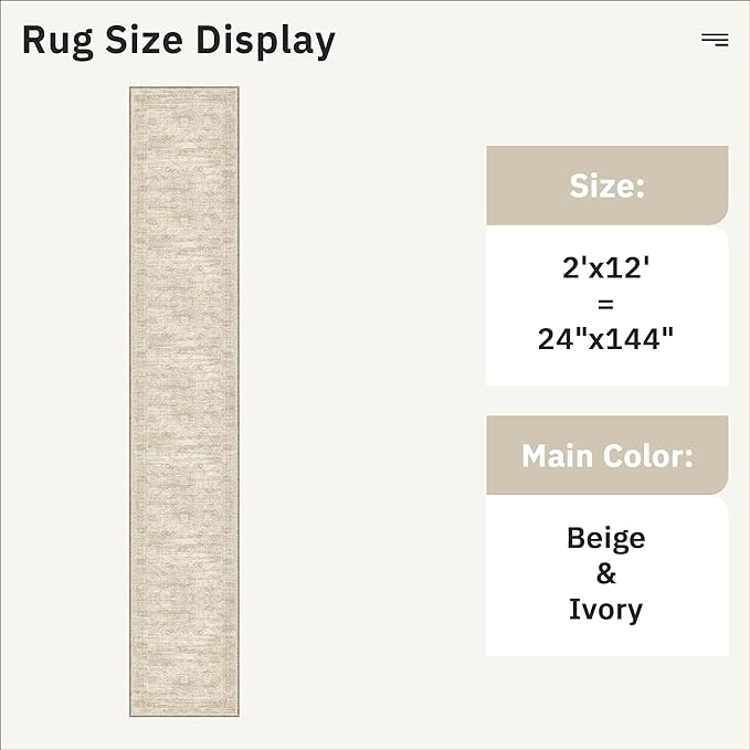 Runner Rug 2x12 Washable Non-Slip Hallway Runner Rugs - Image 5
