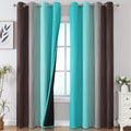 Estelar Textiler Brown and Teal Gradient Blackout Curtains by ESTELARTEXTILER