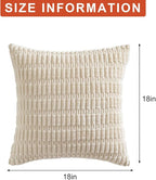 Pack of 2 Corduroy Decorative Throw Pillow Covers 18x18 Inch Soft Striped - Image 7