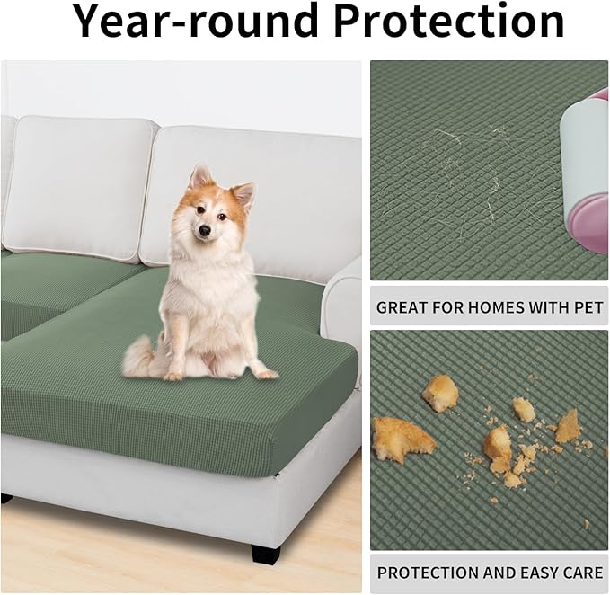 Easy-Going Stretch 4 Pieces Couch Cushion Covers - Image 3