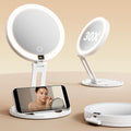 Travel Makeup Mirror with Lights - 1X/30X Magnifying Double Sided Mirror
