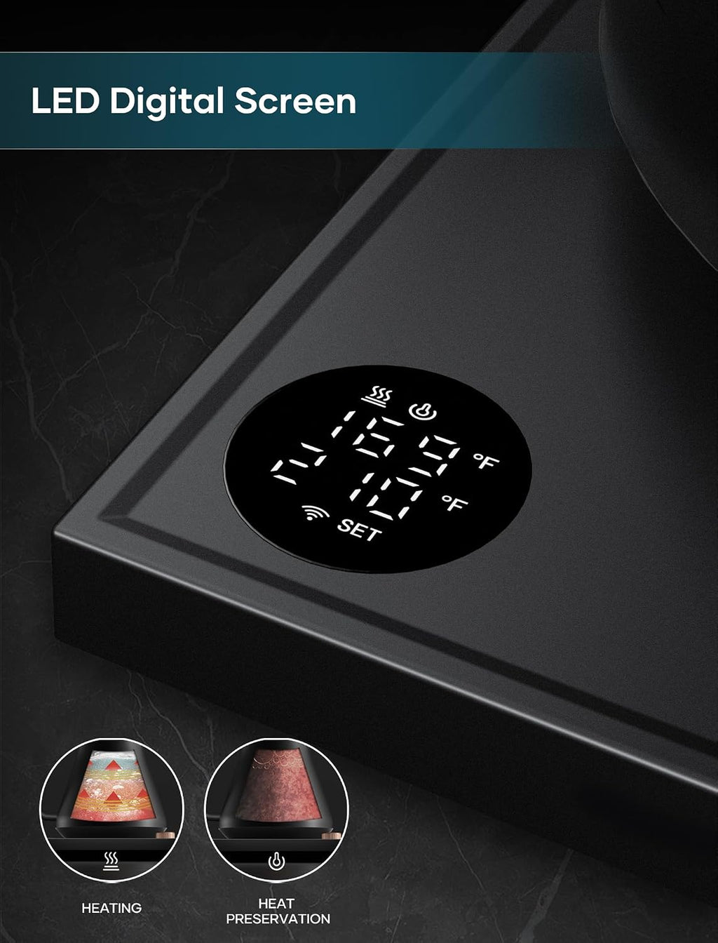 INTASTING Gooseneck Electric Kettle, ±1℉ Temperature Control, 0.9L, Black