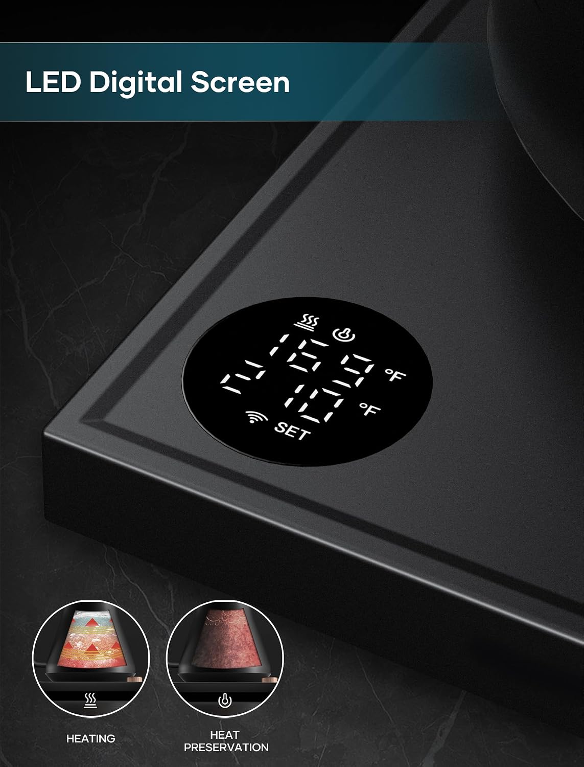 INTASTING Gooseneck Electric Kettle, ±1℉ Temperature Control, 0.9L, Black