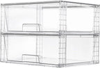 Vtopmart 2 Pack Large Clear Stackable Plastic Storage Drawers for Closet