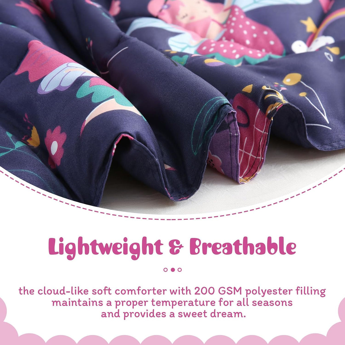 JSD Purple Fairy Kids Comforter Set Twin Size