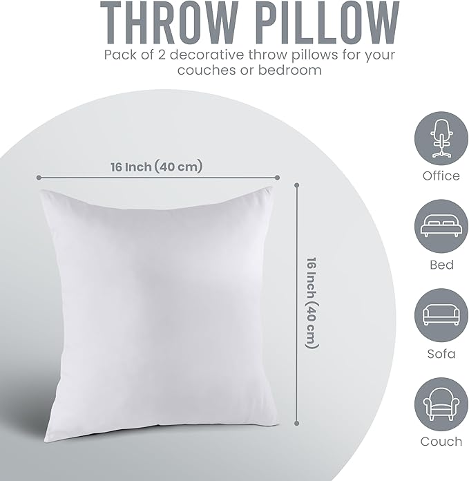 Utopia Bedding 16x16 Pillow Inserts, Sofa & Couch – Soft, Supportive & Fluffy - Image 7