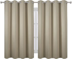 LEMOMO Beige Thermal Blackout Curtains/52 x 54 Inch/Set of 2 Panels Room - Image 2