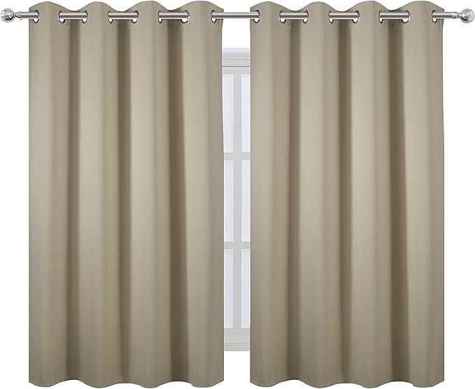 LEMOMO Beige Thermal Blackout Curtains/52 x 54 Inch/Set of 2 Panels Room - Image 2