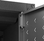 Manhattan Comfort Fortress 30" Floating Garage Storage Cabinet Set of 2, Lockable, Adjustable Shelves, Recessed Handles, Steel Wall Mounted Utility Cabinet for Workshop, Garage, Basement in Black/Grey