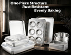 Leonyo Non-Toxic Stainless Steel Bakeware Baking Sheet Set of 10 with Lid