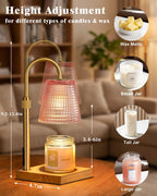 Pink Candle Warmer Lamp with Timer, House Warming Gifts New Home Decor