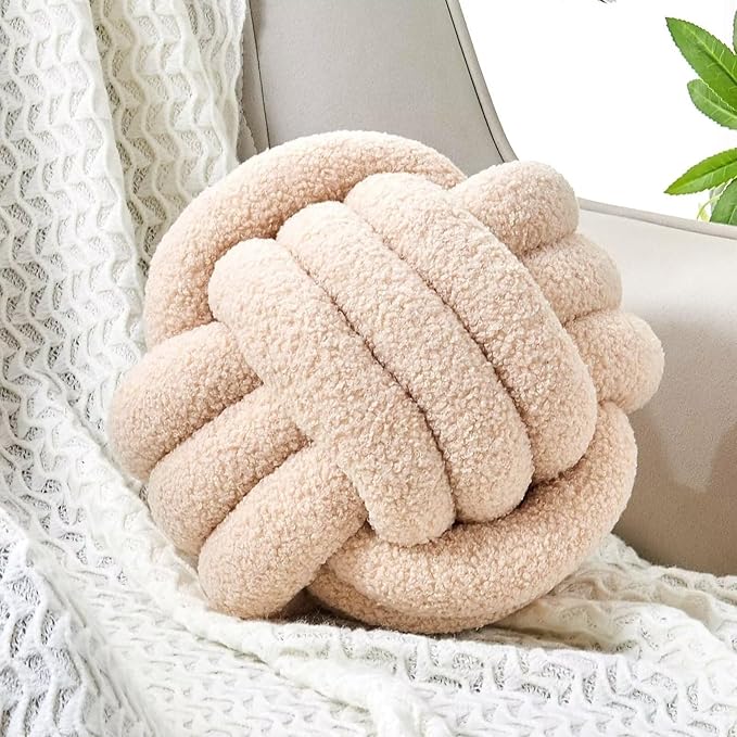Uvvyui Knot Pillow Ball, Soft Home Decorative Pillows, Round Throw Pillow by Uvvyui