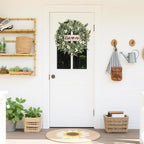 20Inch Wreaths for Front Door for Spring Fall Summer Winter Welcome Sign