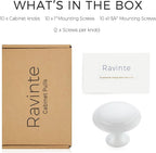 Ravinte White Cabinet Knobs Kitchen Pulls 1-1/4 Inch 10 Pack