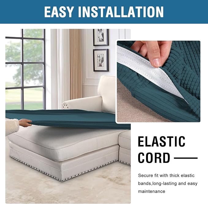 H.VERSAILTEX Super Stretch Individual Chaise Cover Sectional Couch Covers - Image 5