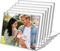 6 Pack 6x4 Inch Clear Acrylic Self Standing Picture Frames,Clear Photo Frame Stand Tabletop Display for Home or Office Décor,Horizontal