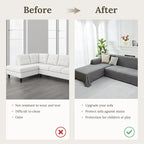 HOMERILLA Sectional Couch Covers 2 Pieces L Shaped Sofa Cover - Image 4