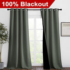 NICETOWN Dark Mallard Blackout Curtains 90 inches Long, Full Light Blocking - Image 2