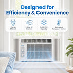 Senville Window Air Conditioner, Cools Up to 250 Sq Ft, 6000 BTU