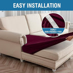 Couch Cover 6-Piece Elastic Velvet Couch Cushion Covers & Chaise Slipcovers - Image 7