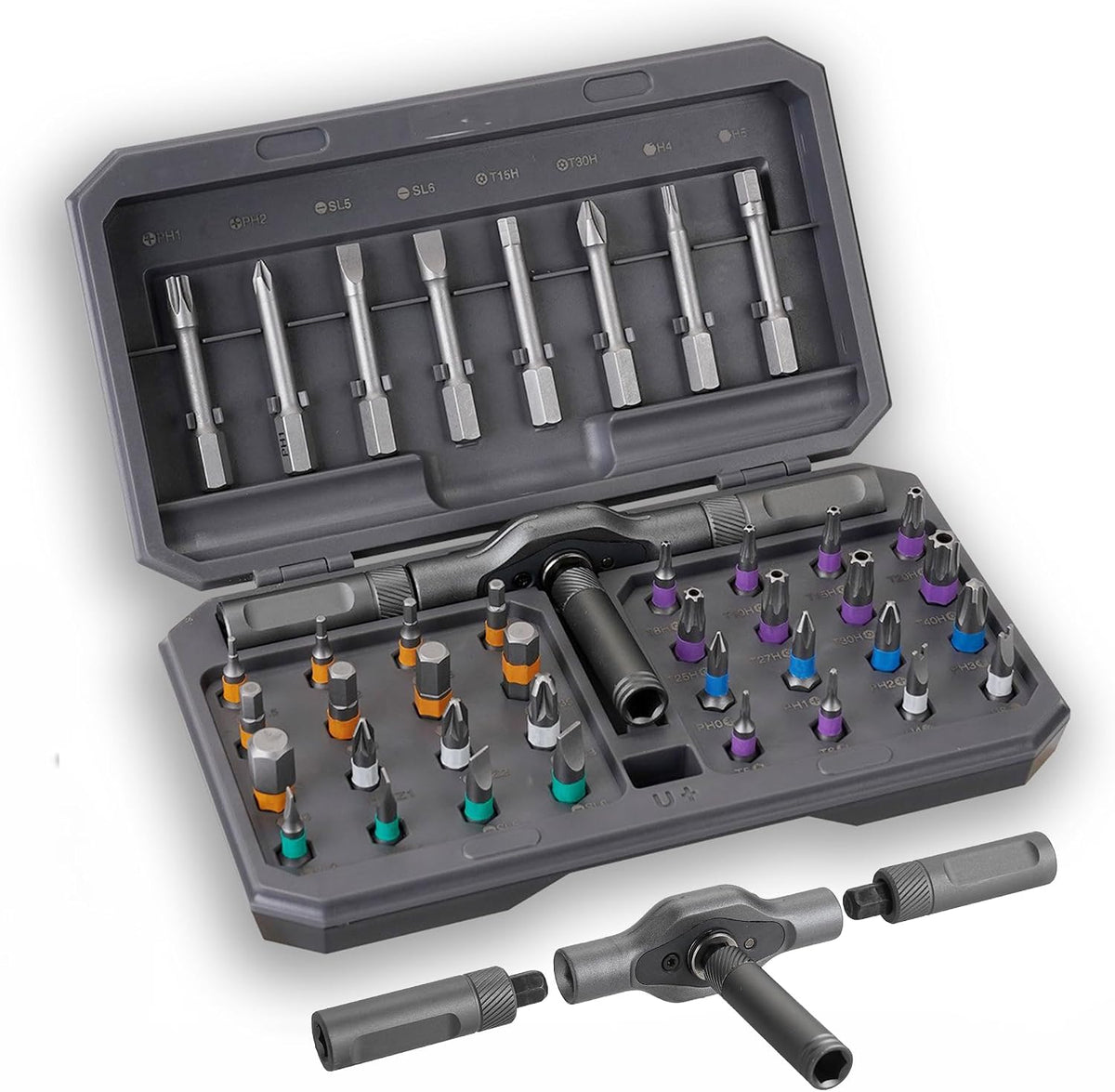 42 in 1 Magnetic Ratchet Screwdriver Set with T-Handle