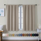 Simplebrand Ava Stone Short Blackout Curtains by Simplebrand